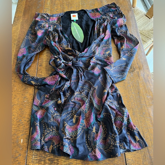 ✨SALE✨ FARM Rio Toucans Long Sleeve Wrap Dress ✨SALE✨ - Picture 16 of 17